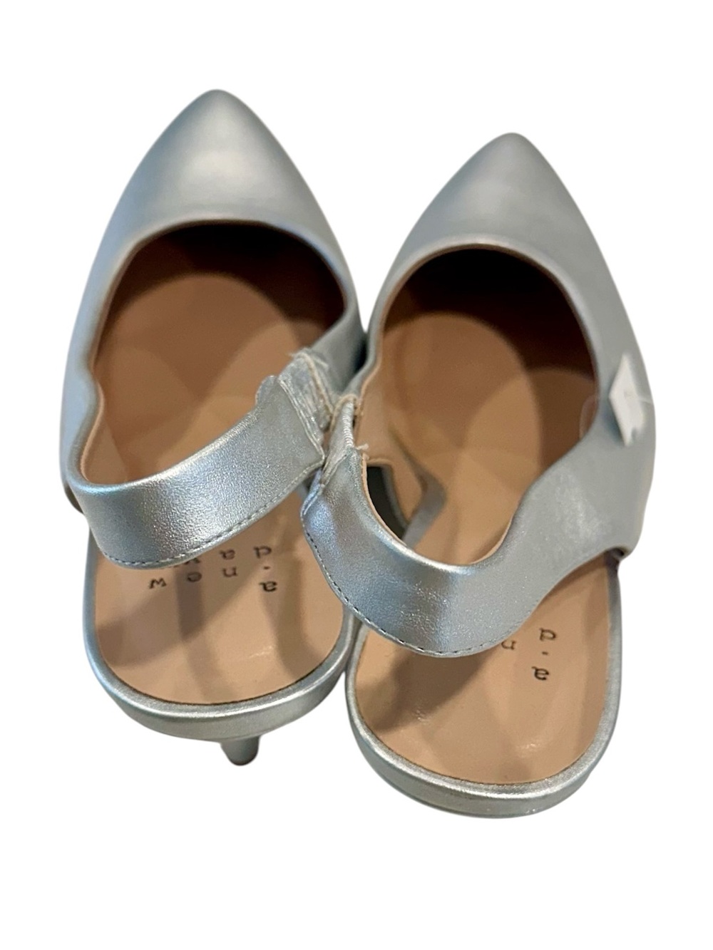 NEW a new day Silver Pointed-Toe Slingback High Heel Pumps - Size: 8 - Picture 6 of 9